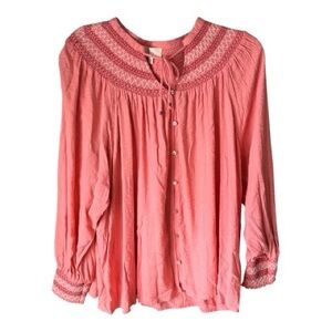 Nurture by Westbound Woman Orange Smocked Tunic, 3X